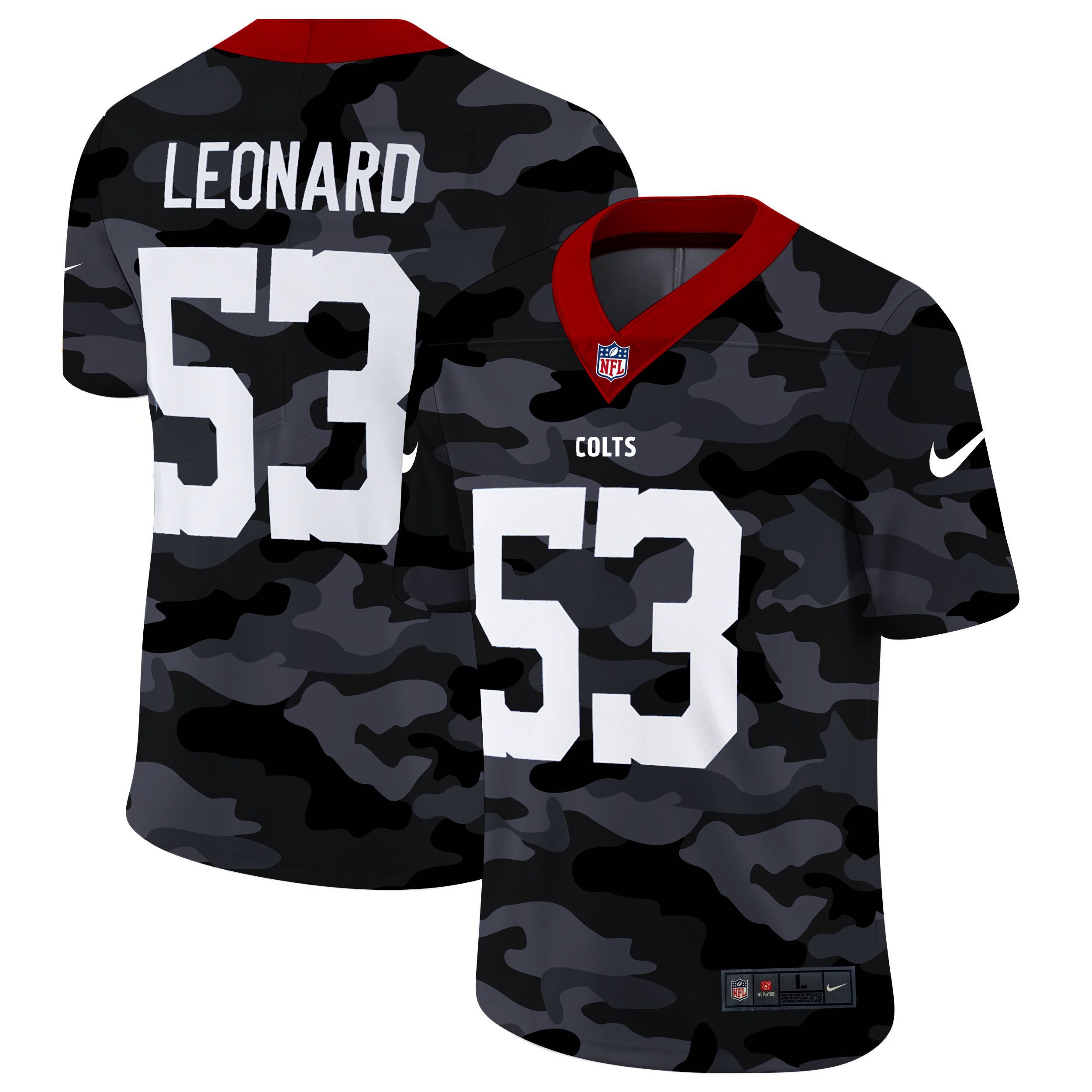 Men Indianapolis Colts #53 Leonard 2020 Nike 2ndCamo Salute to Service Limited NFL Jerseys->indianapolis colts->NFL Jersey